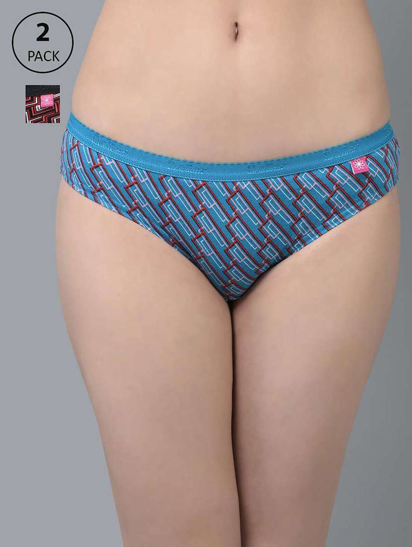 women printed low rise bikini panty combo