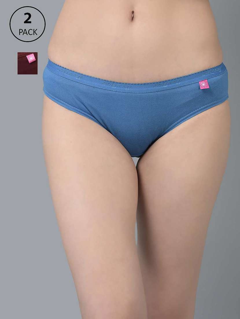 women solid low rise bikini panty combo