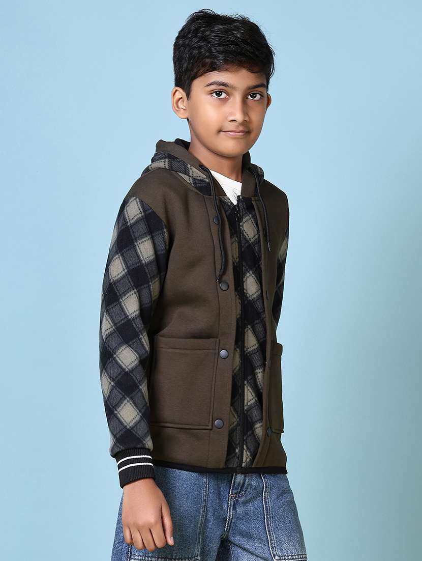 boys checks long sleeve regular jacket - 21593393 -  Standard Image - 2