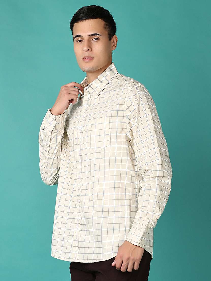 men checks long sleeves casual shirts - 21593484 -  Standard Image - 2