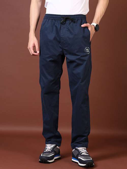 men solid mid rise full length tack pant - 21593573 -  Standard Image - 0