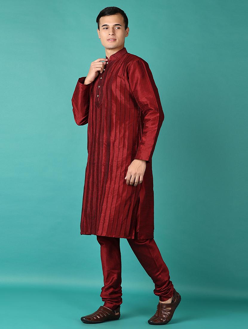 men mandarin neck kurta pyjama ethnic wear set - 21593864 - Standard Image - 2