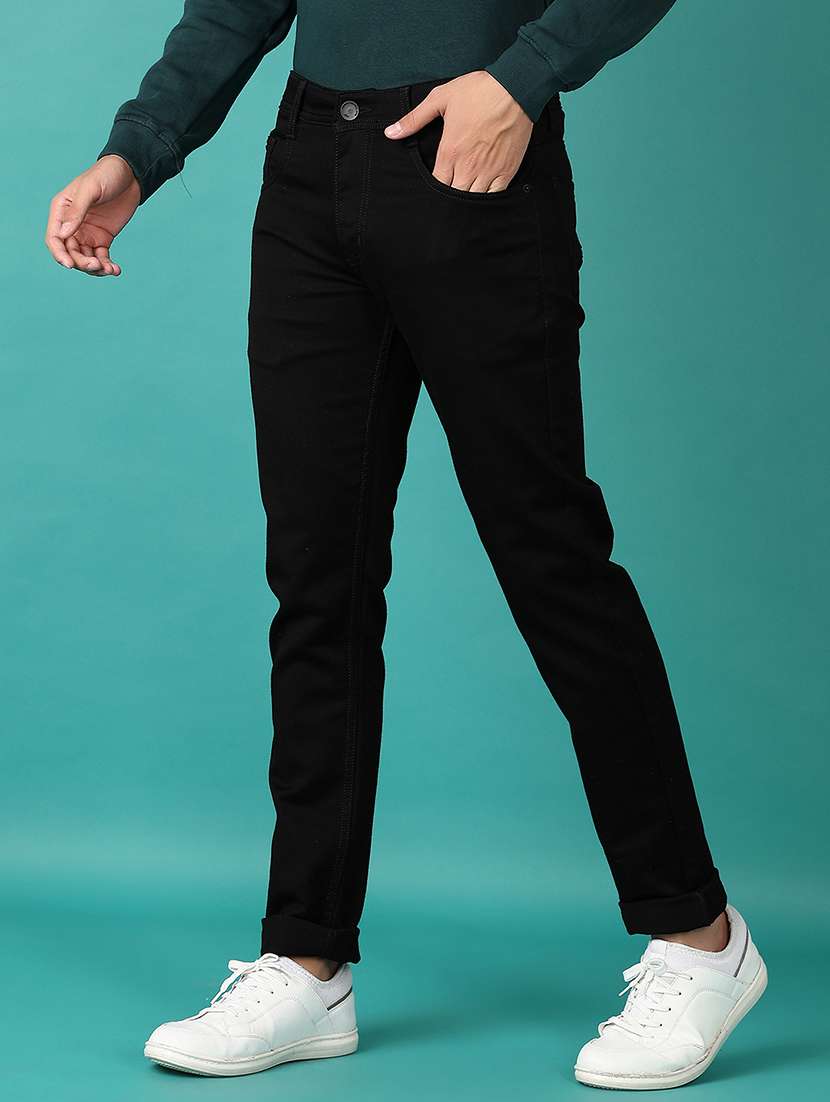men solid mid rise slim fit jean - 21593865 -  Standard Image - 2