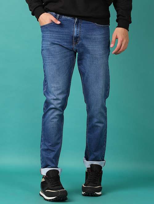 men solid mid rise slim fit jean - 21593867 - Standard Image - 0