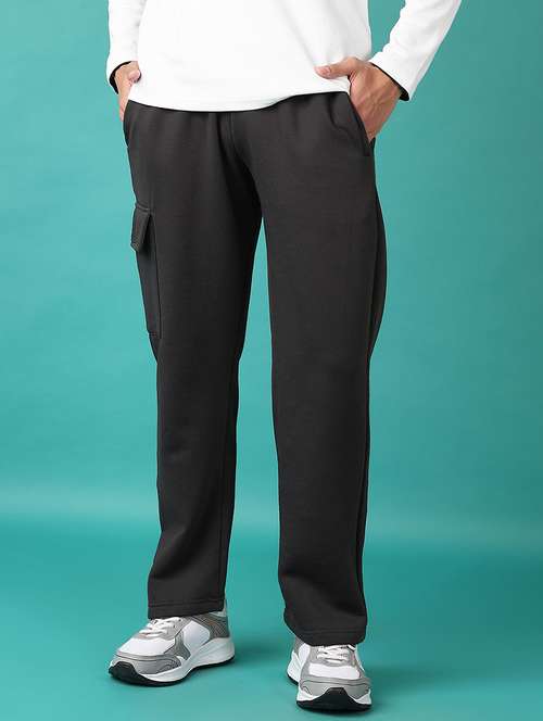 men solid full length track pant - 21593937 - Standard Image - 0
