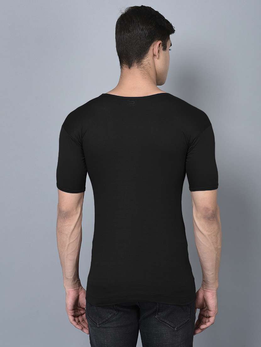 men pack of 2 solid half sleeve vest - 21594449 -  Standard Image - 2