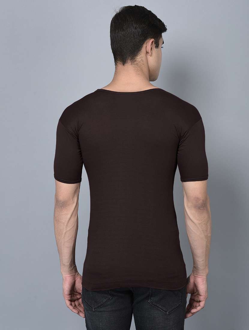 men pack of 2 solid half sleeve vest - 21594452 -  Standard Image - 2