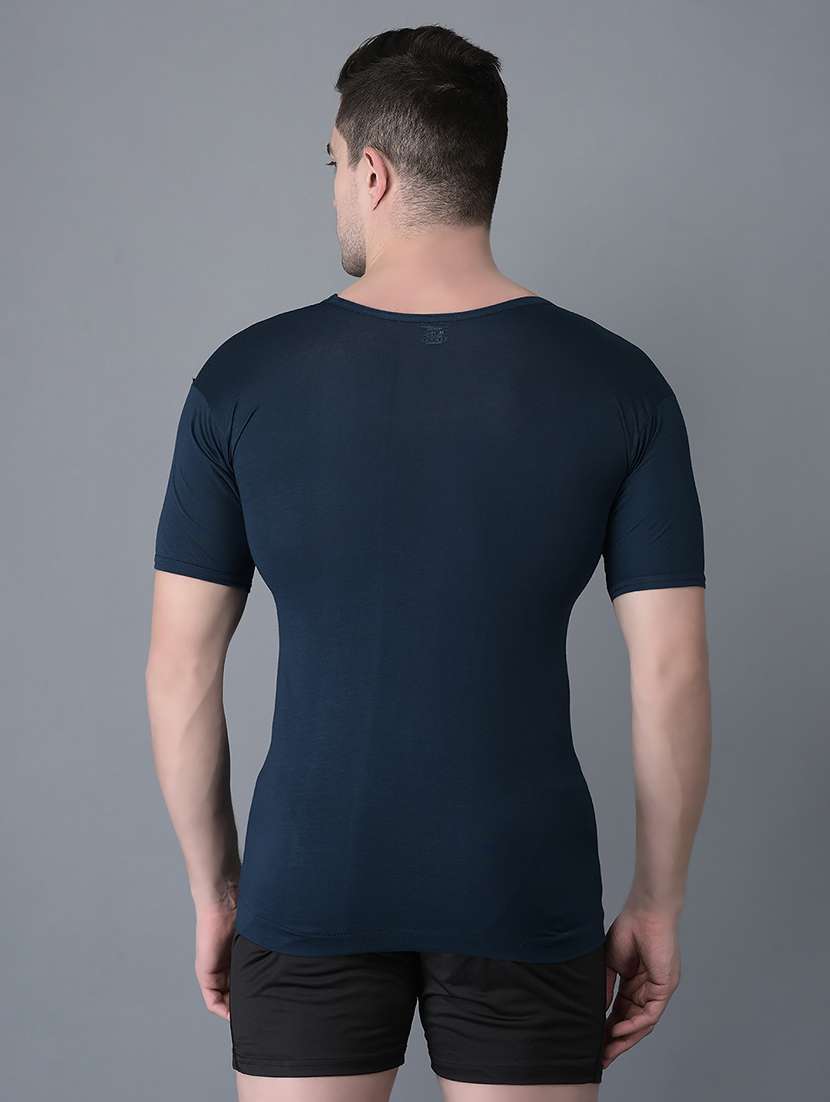 men pack of 2 solid half sleeve vest - 21594464 -  Standard Image - 2