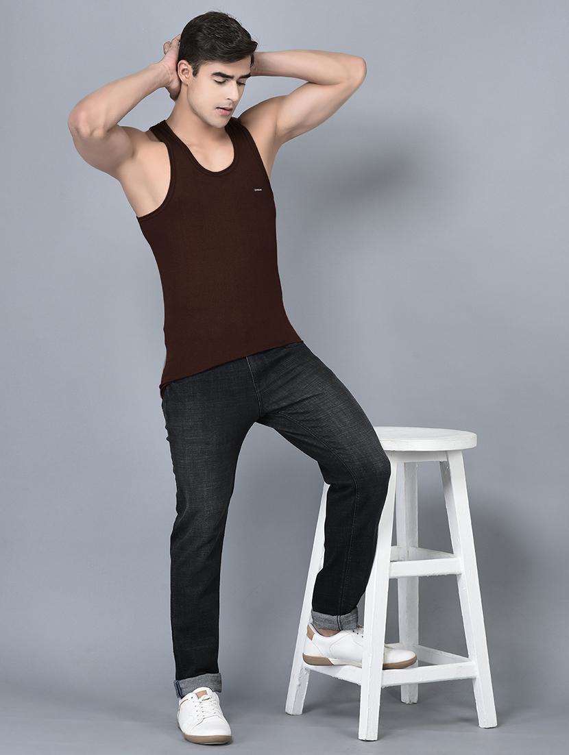 men pack of 2 solid vest - 21594484 - Standard Image - 2