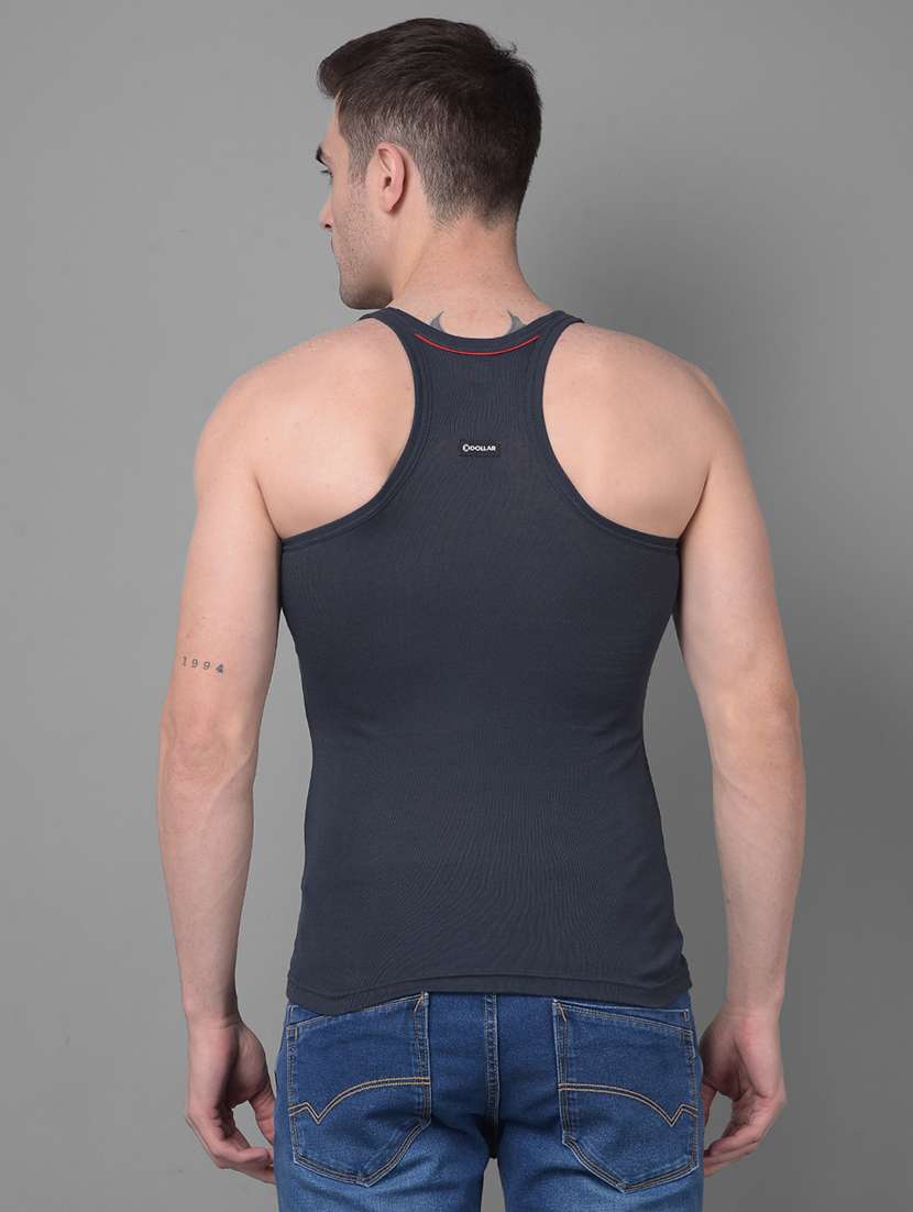 men pack of 2 solid vest - 21594590 -  Standard Image - 2