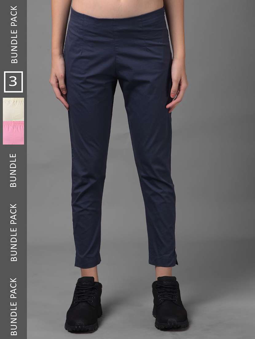 women pack of 3 solid ankle length jeggings