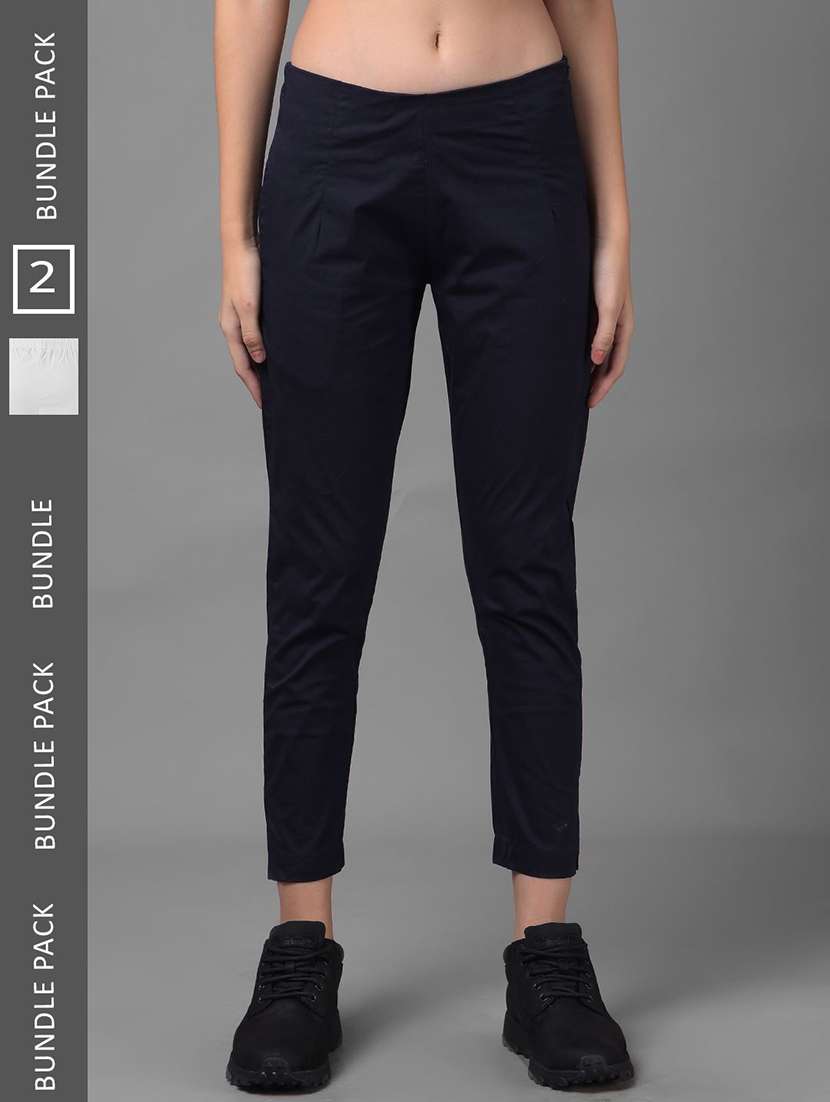 women pack of 2 solid ankle length jeggings