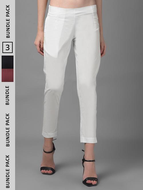 women pack of 3 solid ankle length jeggings - 21594934 - Standard Image - 0
