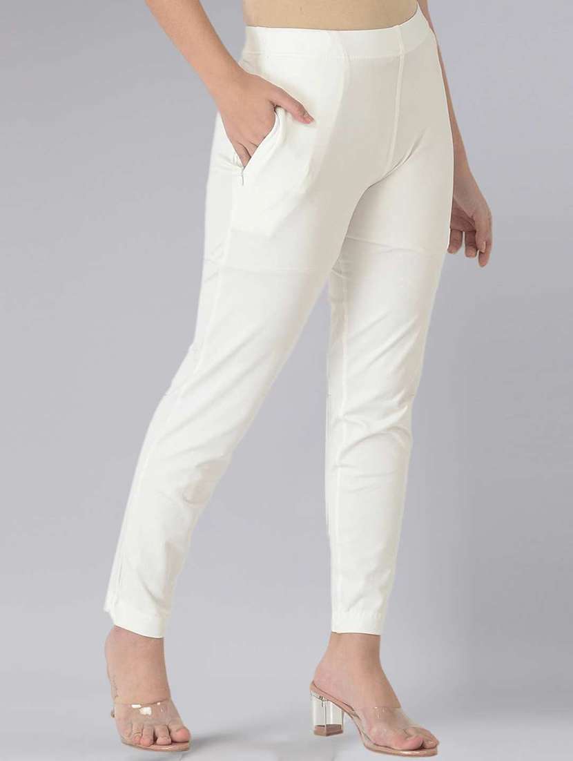 women solid ankle length jegging