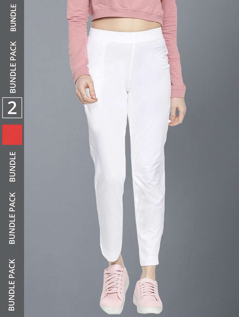 women pack of 2 solid ankle length jeggings