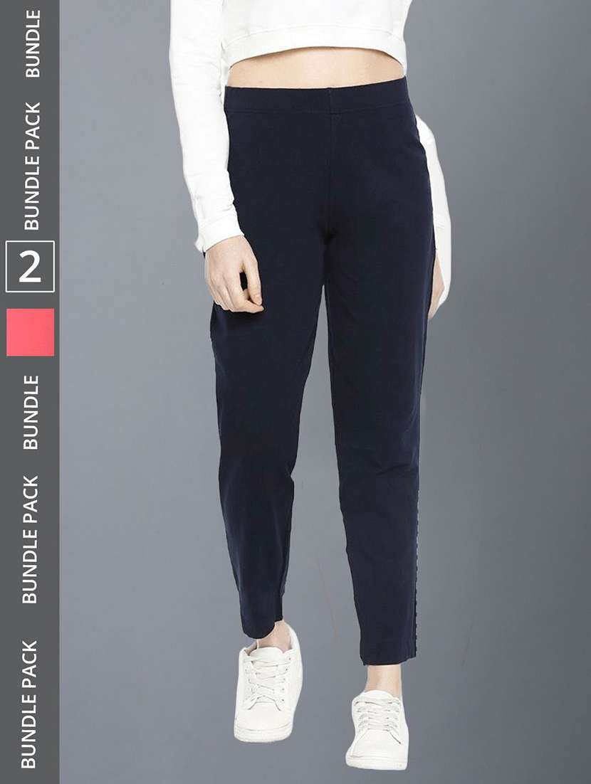 women pack of 2 solid ankle length jeggings