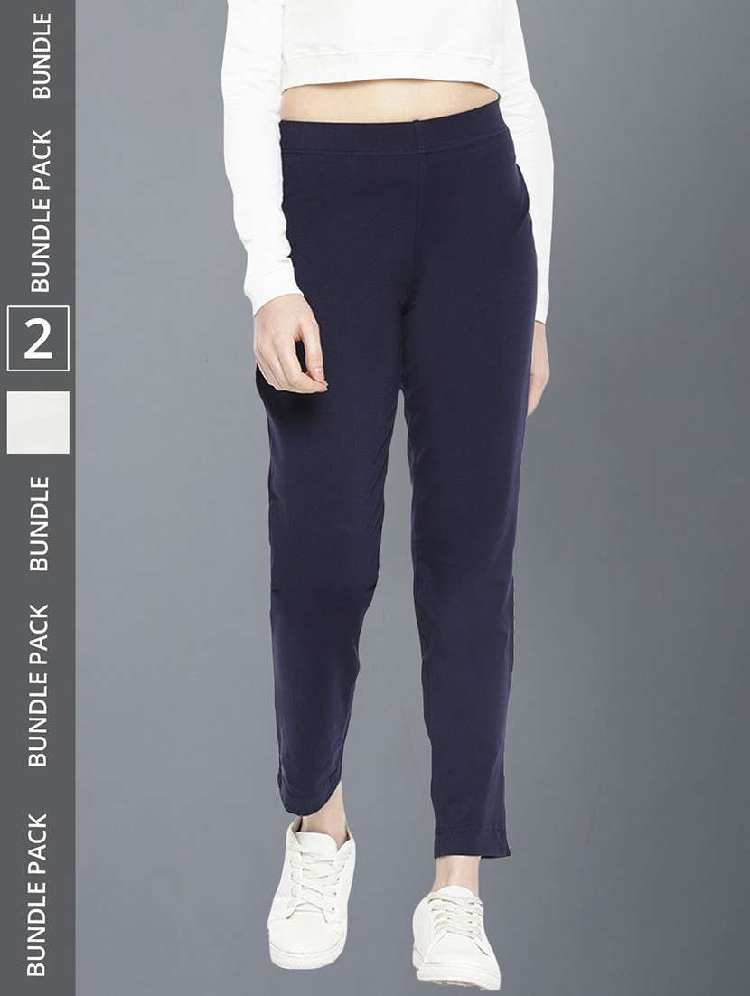 women pack of 2 solid ankle length jeggings