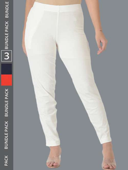 women pack of 3 solid ankle length jeggings - 21594989 - Standard Image - 0