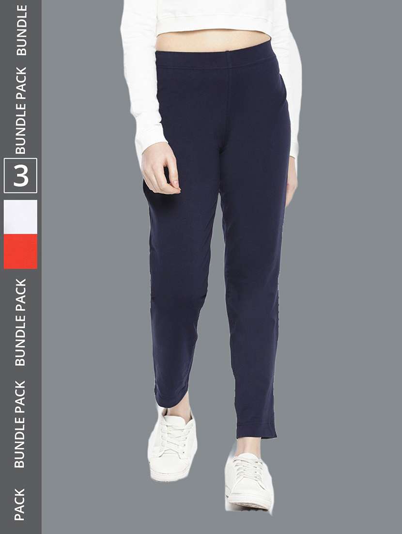 women pack of 3 solid ankle length jeggings