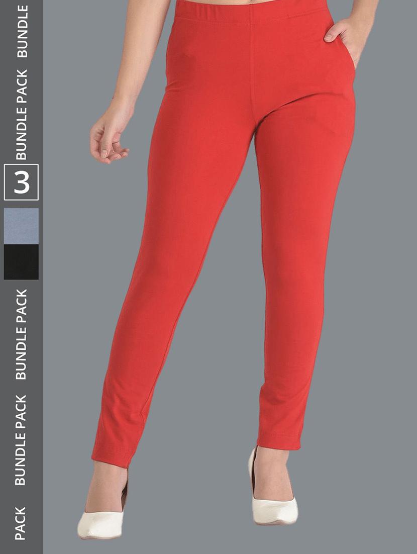 women pack of 3 solid ankle length jeggings - 21595001 - Zoom Image - 0