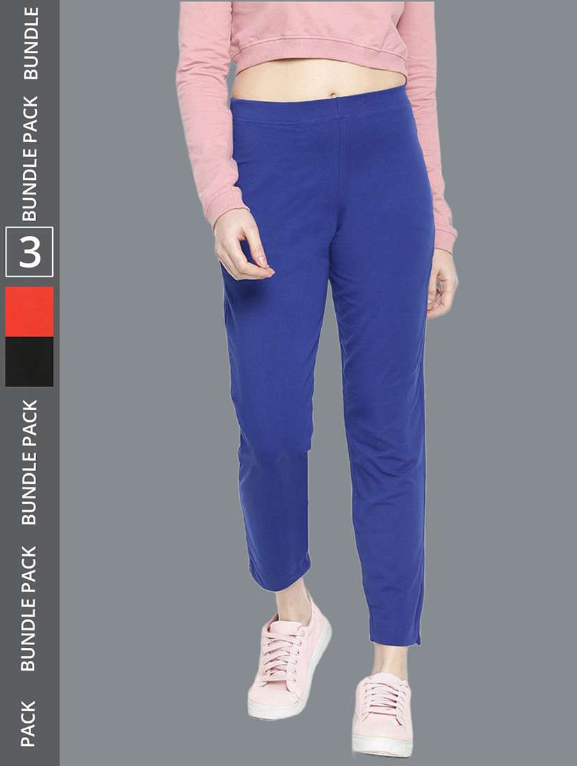 women pack of 3 solid ankle length jeggings - 21595002 - Zoom Image - 0