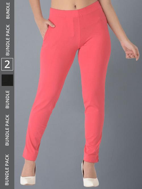 women pack of 2 solid ankle length jeggings - 21595003 - Standard Image - 0