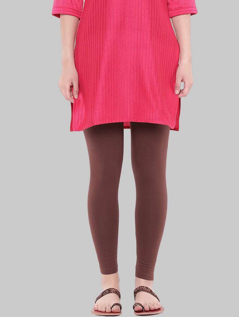 women solid ankle length legging