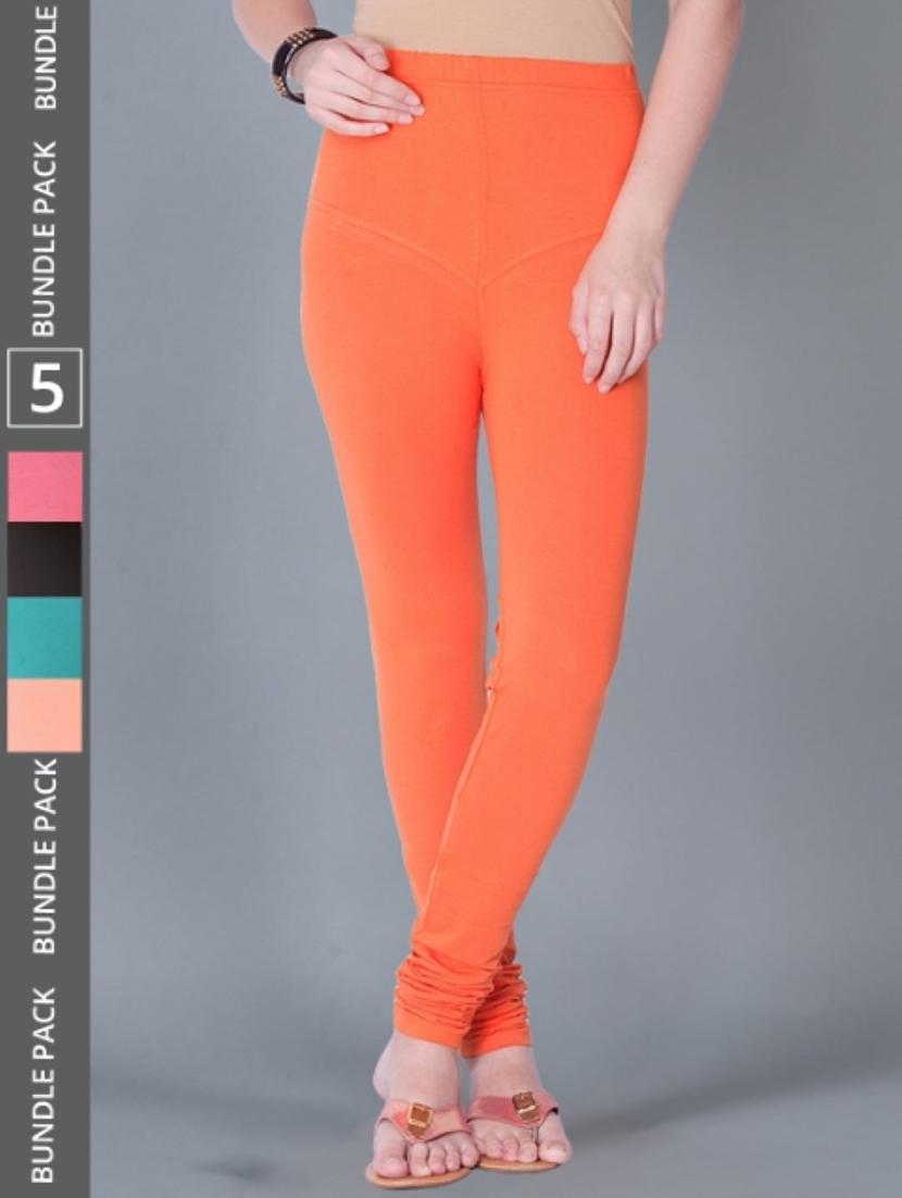 women pack of 5 solid full length legging - 21595355 - Zoom Image - 0