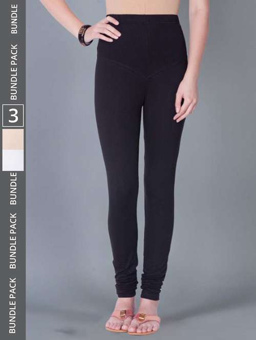 Women Solid Full Length Leggings Combo