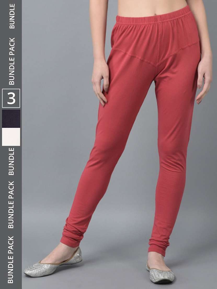 women solid full length leggings combo