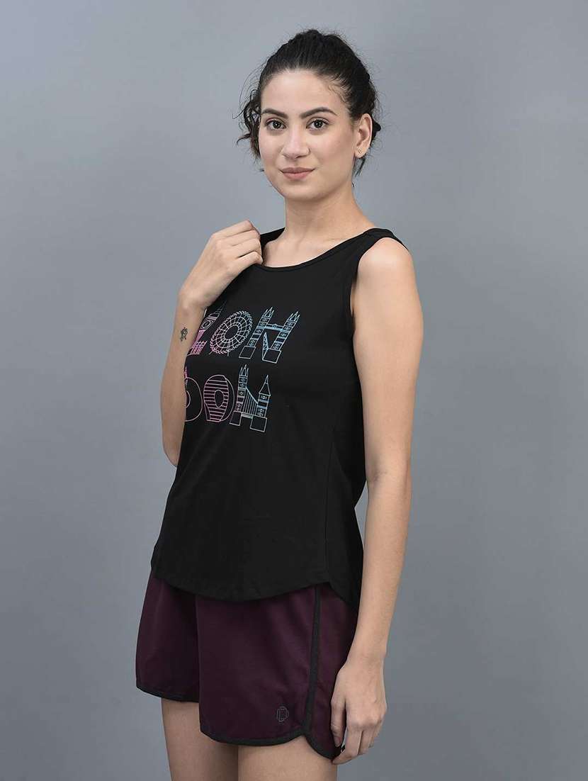 women printed sleeveless regular fit tank top - 21595503 -  Standard Image - 2