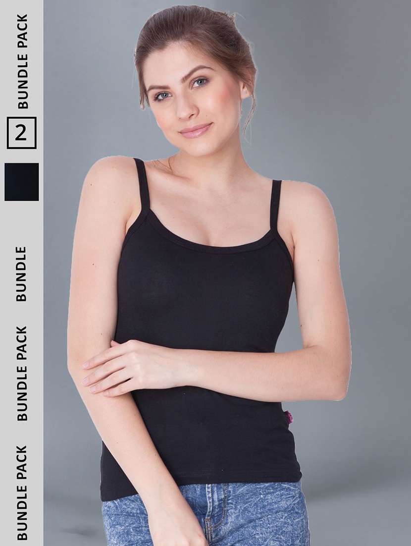 women plain cotton camisole combo