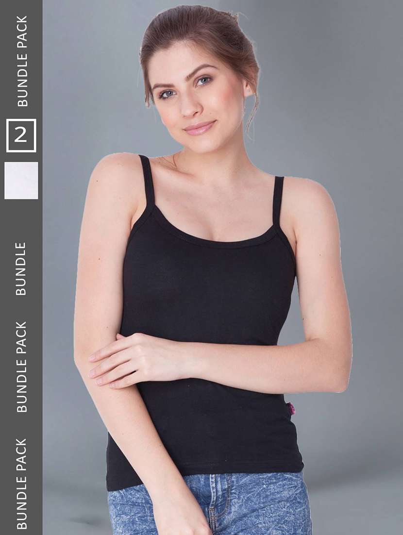 women plain cotton camisole combo