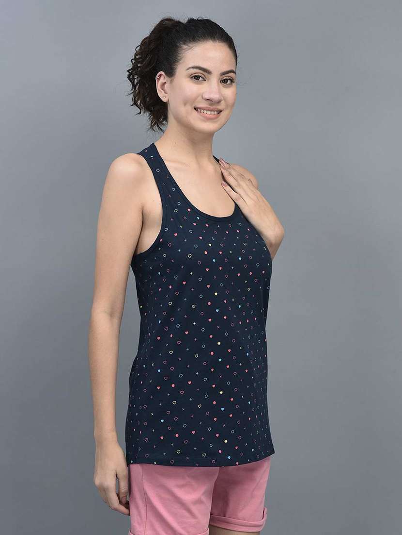 women navy blue quirky printed camisole - 21595756 -  Standard Image - 2