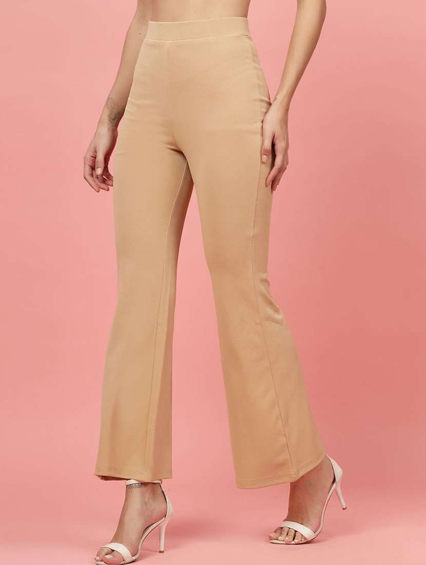 women mid-rise solid bootcut trouser - 21595917 - Standard Image - 2