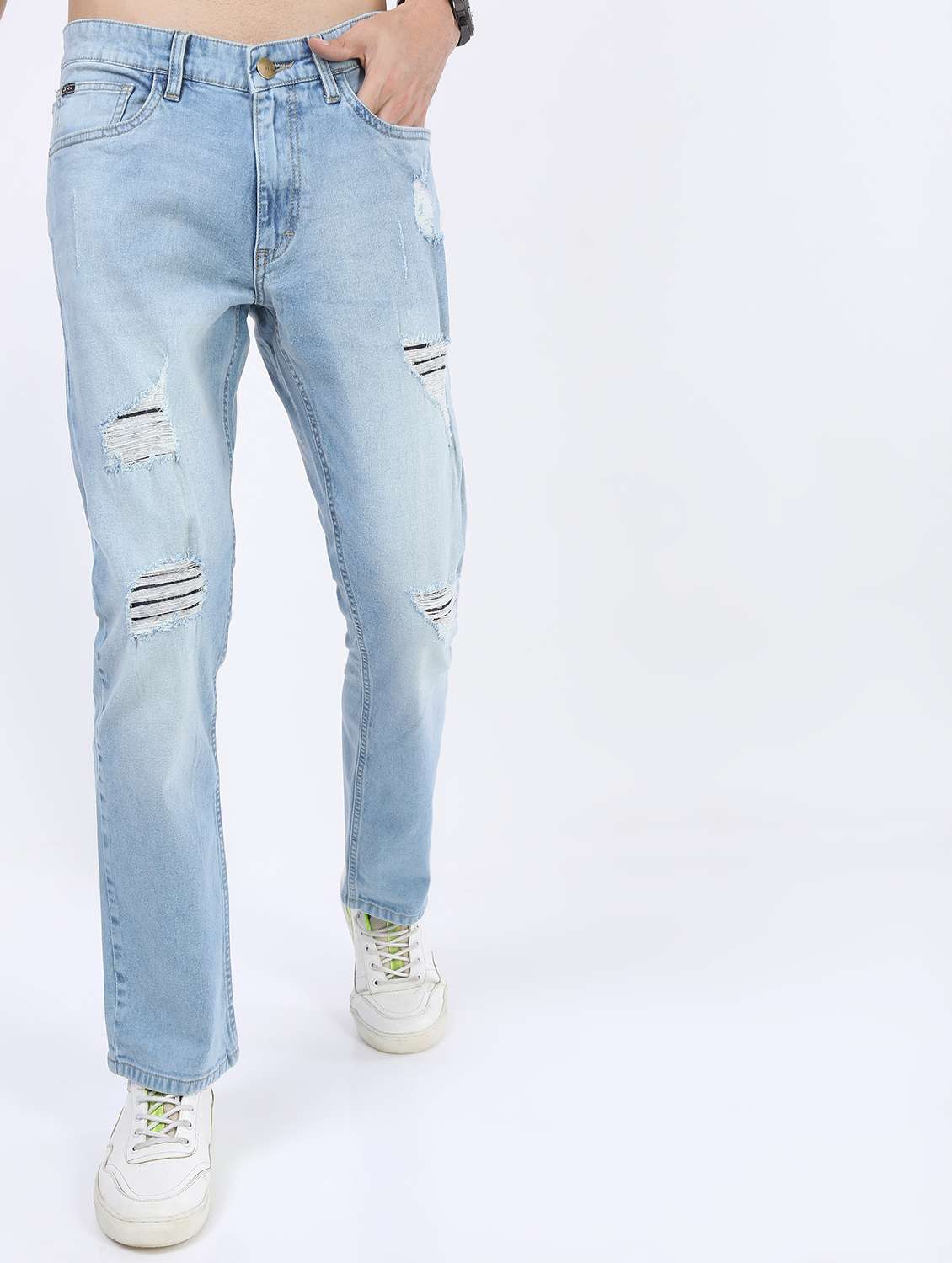 men low rise distress jeans - 21595972 -  Zoom Image - 0