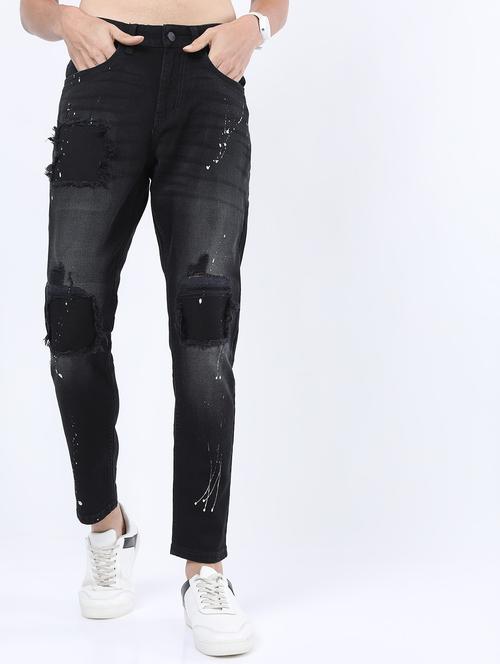 men mid rise distress jeans - 21595981 - Standard Image - 0
