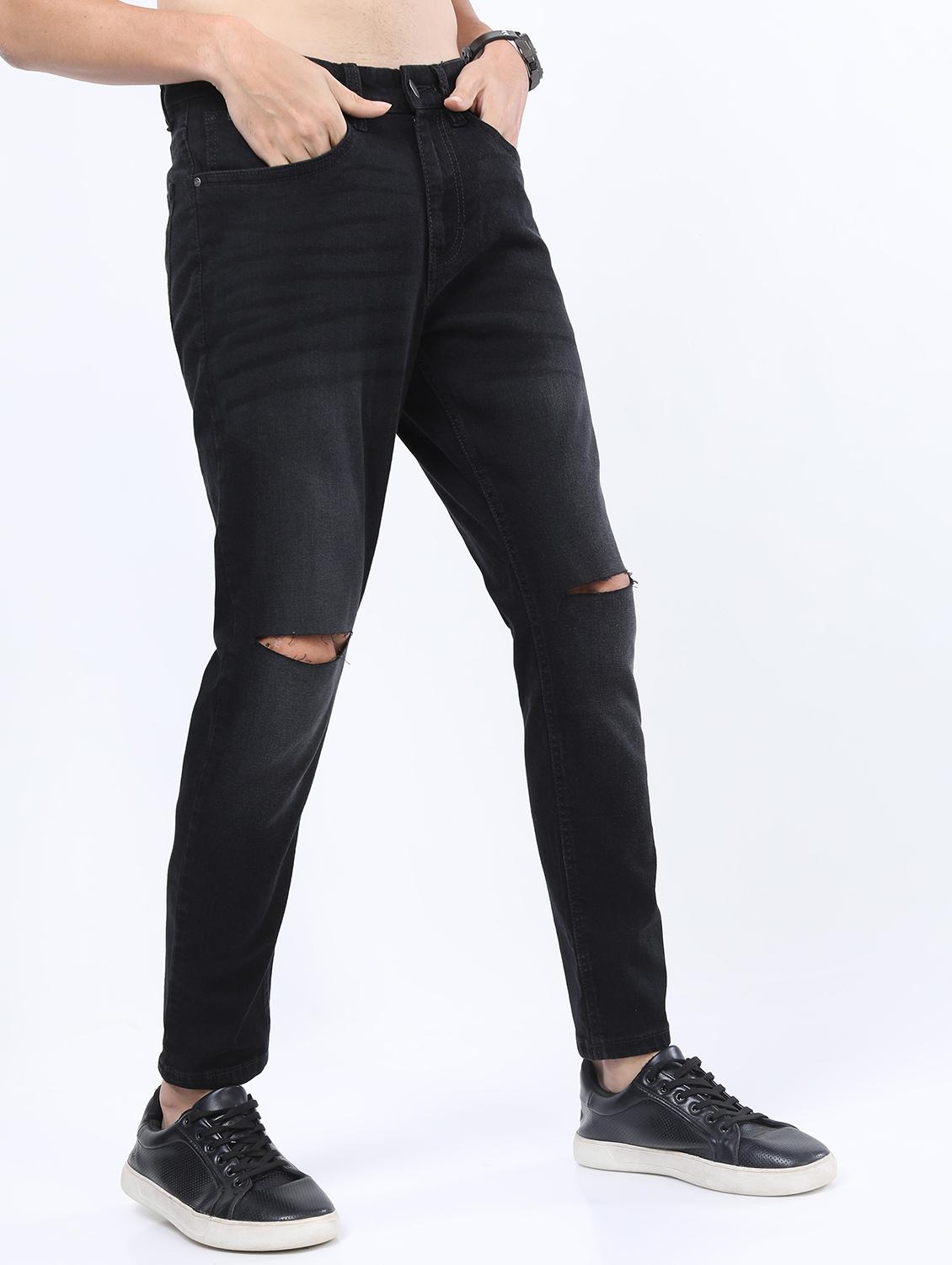 men mid rise slash knee jeans - 21595982 - Standard Image - 2