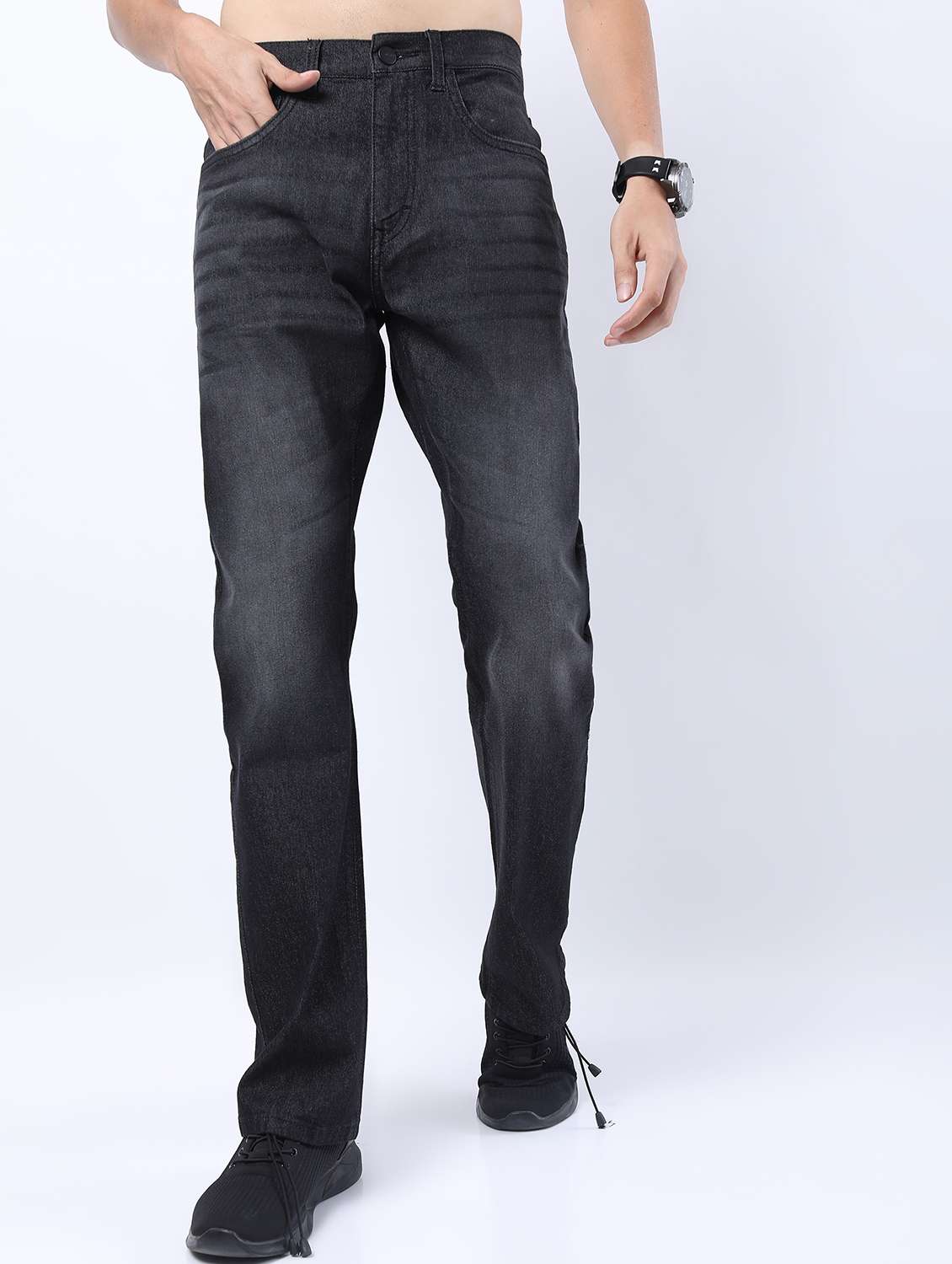 men mid rise plain jeans - 21595989 - Zoom Image - 0