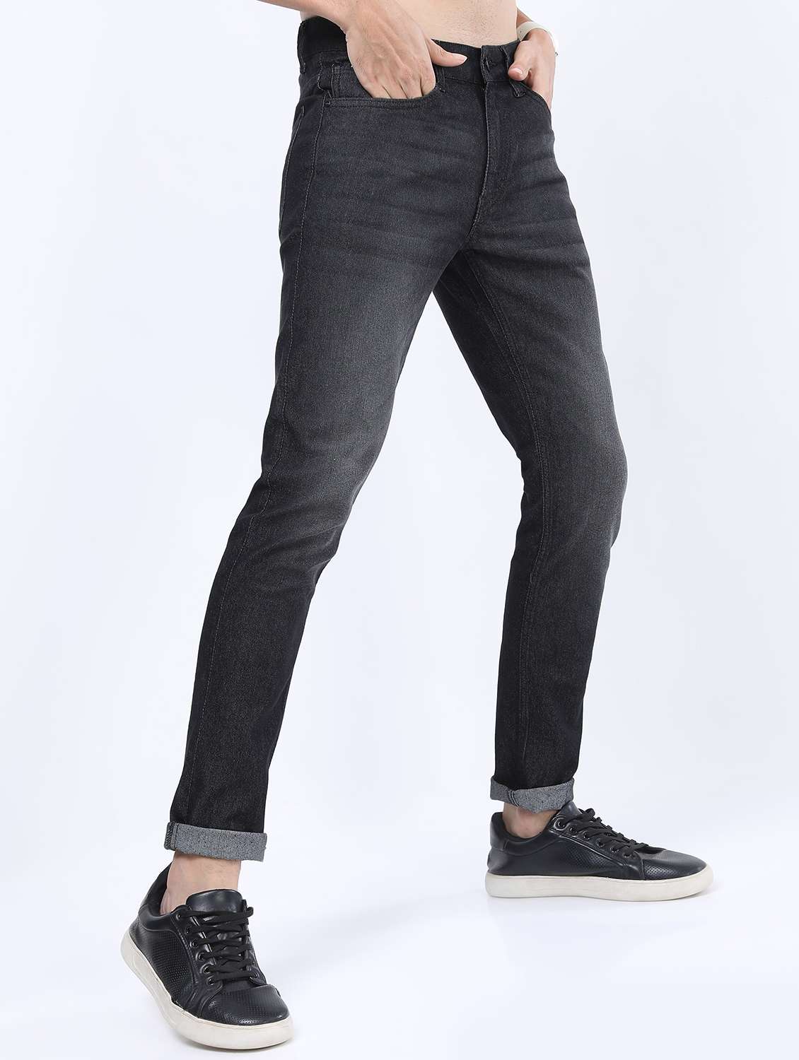 men mid rise plain jeans - 21595997 -  Standard Image - 2