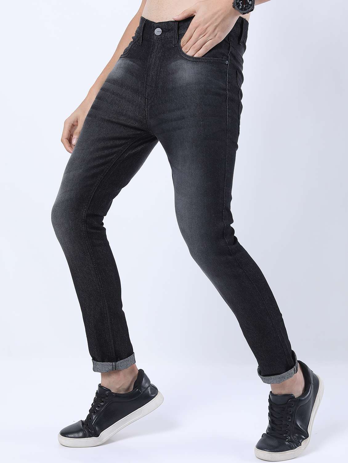 men mid rise plain jeans - 21596003 -  Standard Image - 2