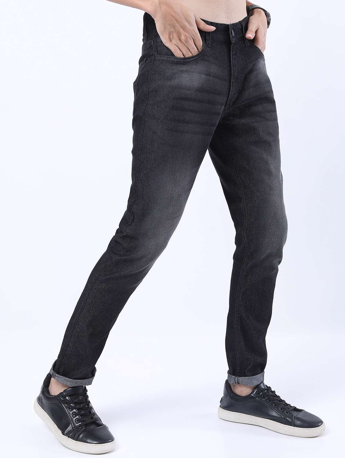 men mid rise plain jeans - 21596007 -  Standard Image - 2