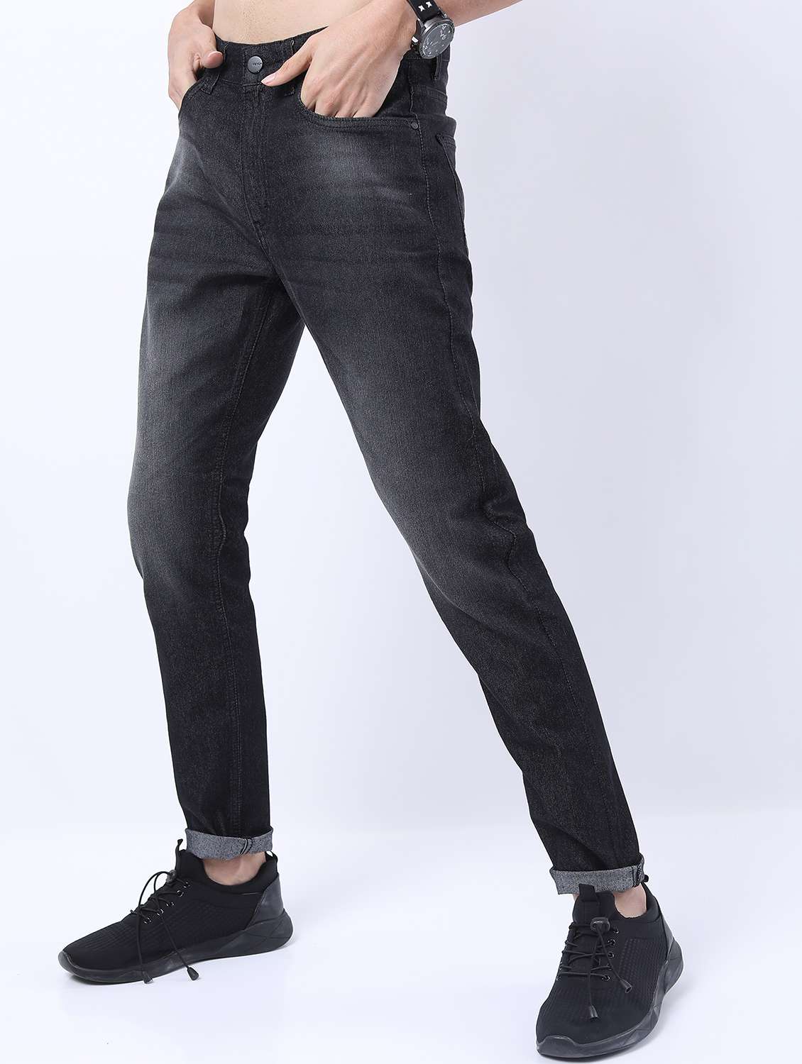 men mid rise plain jeans - 21596009 -  Standard Image - 2