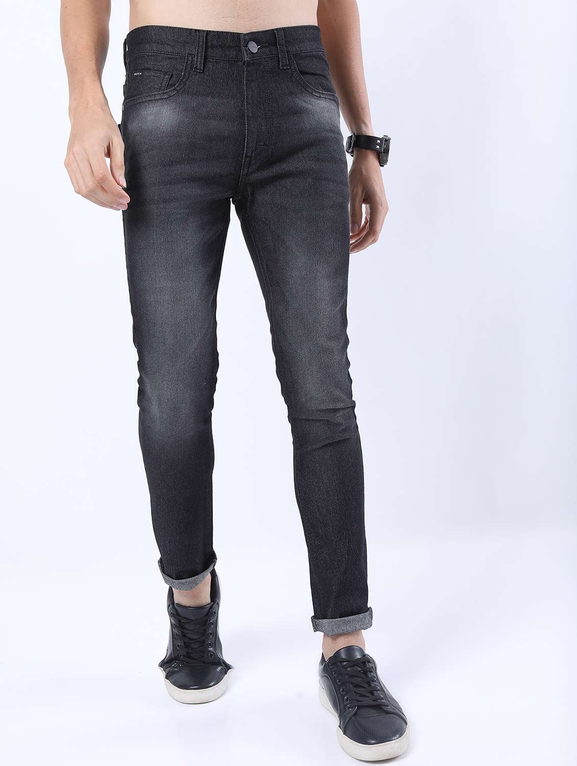 men mid rise plain jeans - 21596013 - Zoom Image - 0