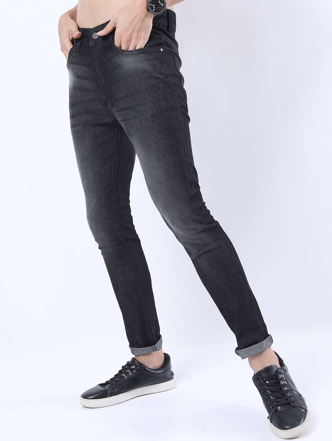 men mid rise plain jeans - 21596013 - Standard Image - 2