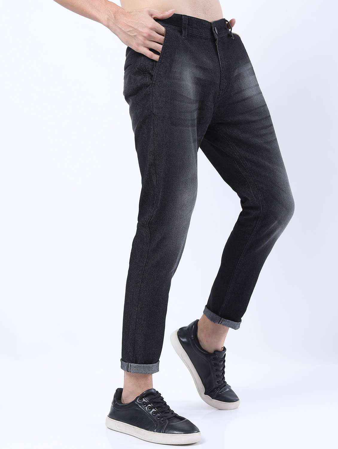 men mid rise plain jeans - 21596014 -  Standard Image - 2