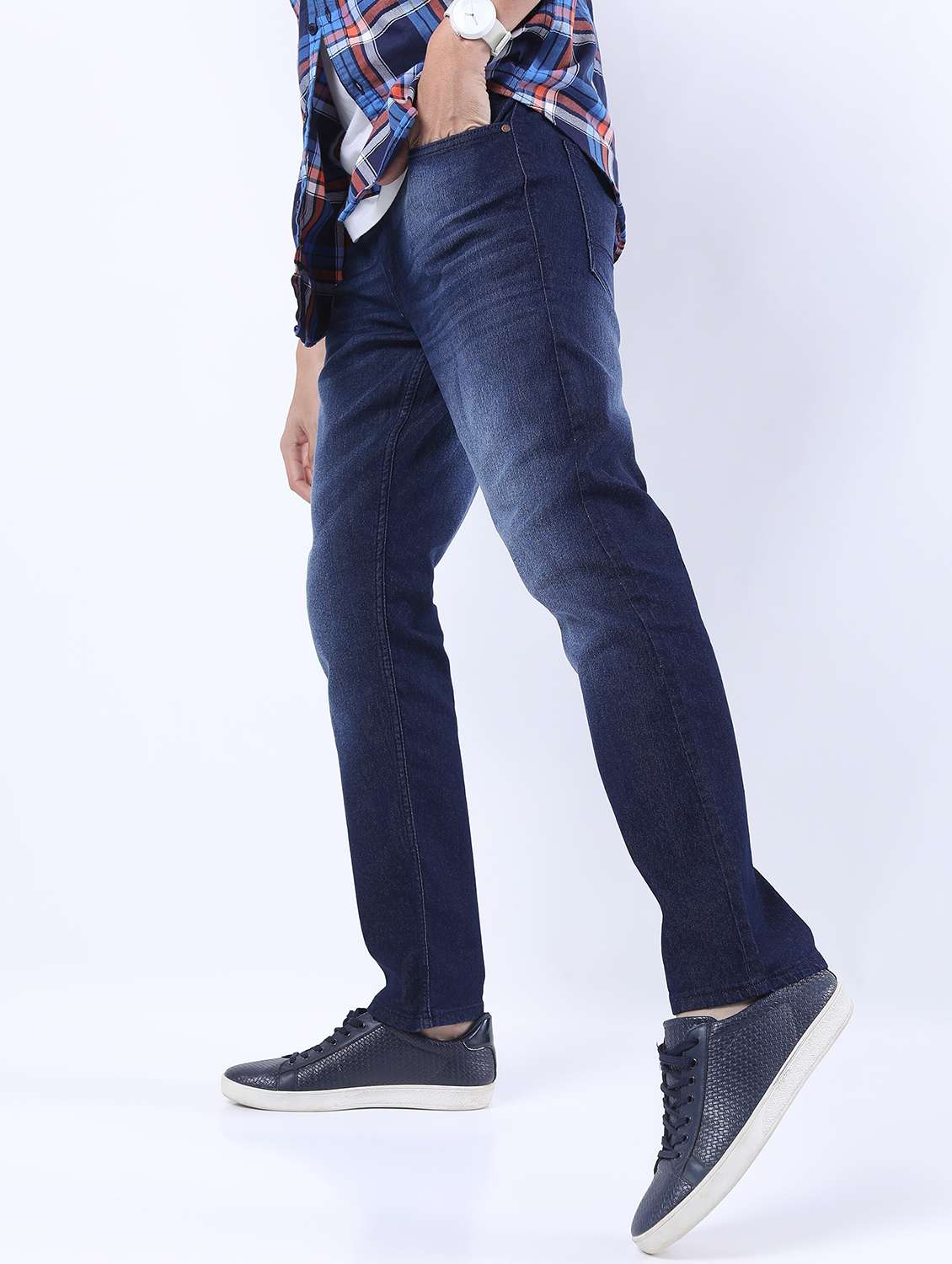 men mid rise plain jeans - 21596042 - Standard Image - 2