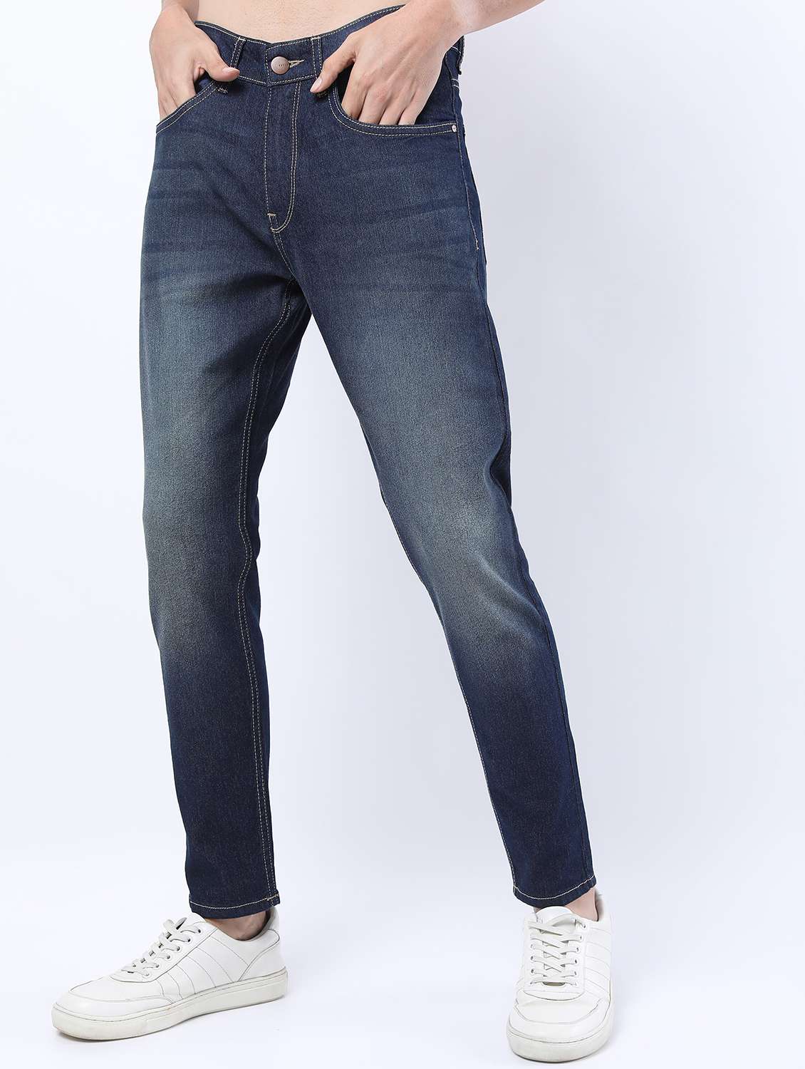 men mid rise plain jeans - 21596045 -  Standard Image - 2
