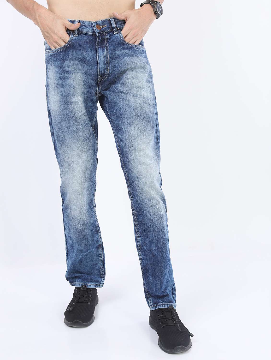 men mid rise plain jeans - 21596051 -  Zoom Image - 0