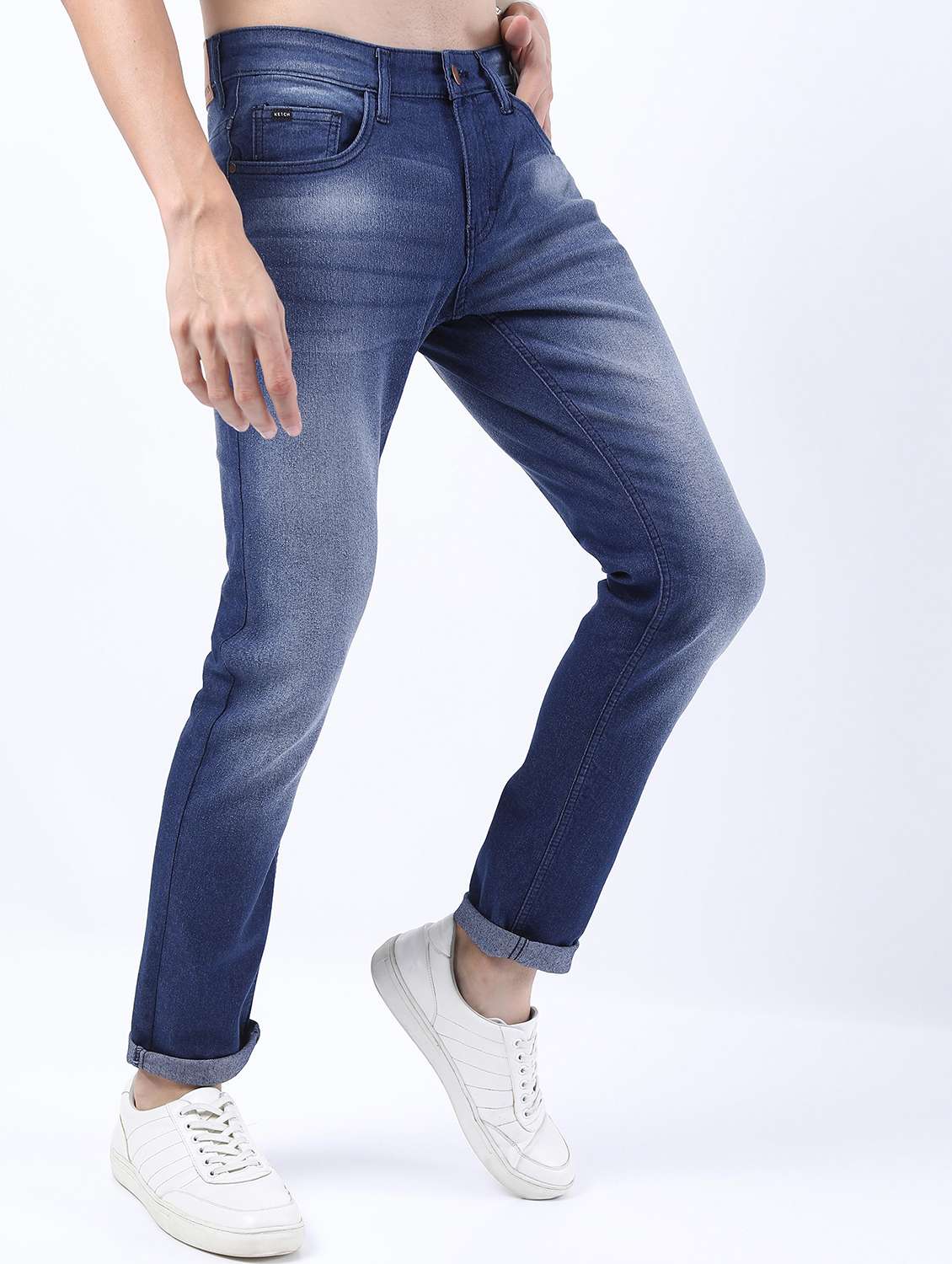 men mid rise plain jeans - 21596060 -  Standard Image - 2